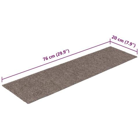 Tappetini per scale autoadesivi 30 pz 76x20 cm Beige Rettangolari - Foto 8