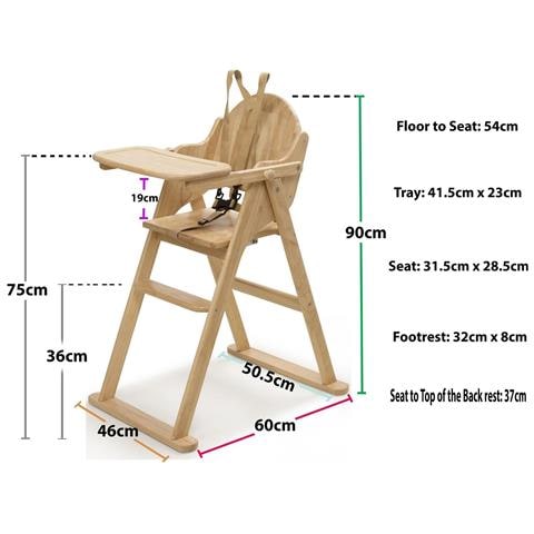 Safetots Seggiolone Pieghevole Deluxe In Legno, Naturale - Foto 3