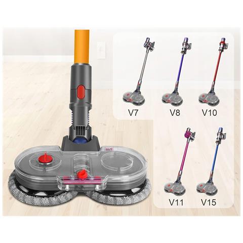Spazzola Mop Per Aspirapolvere Compatibile Con Dyson V7 V8 V10 V11 V15 - Multifunzionale, 160 Rpm, 2 Panni Lavabili - Foto 7