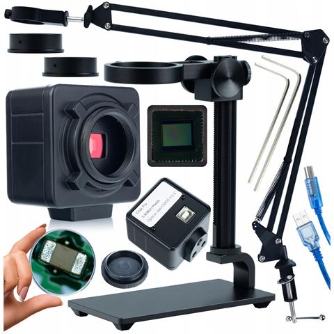 Set Braccio Regolabile Per Microscopio Digitale Odm-180x + Piattaforma In Alluminio 35mm + Camera Crux Pro Kmcp-hdmi-usb 5mp - Alta Qualità E Durata - Foto 1