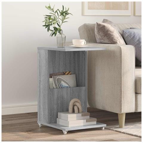 Tavolo laterale Grigio Sonoma 40 x 35 x 60 cm Legno multistrato - Foto 2