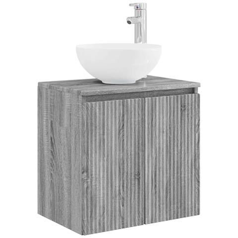 Mobile Lavabo da Parete Sonoma grigio 49,5 x 35 x 63 cm - Foto 1