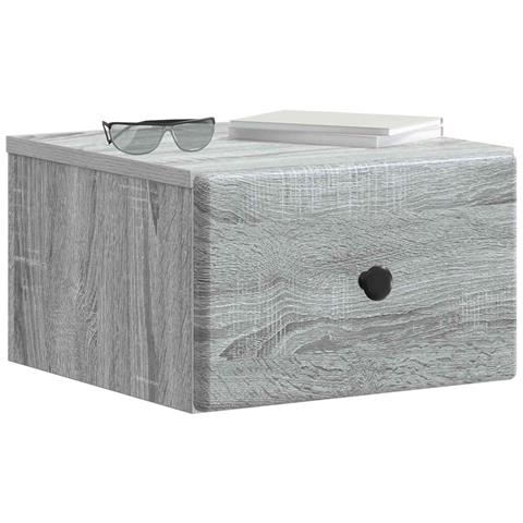 Mobiletto da notte a muro Grigio Sonoma 34,5 x 33 x 20 cm - Foto 2