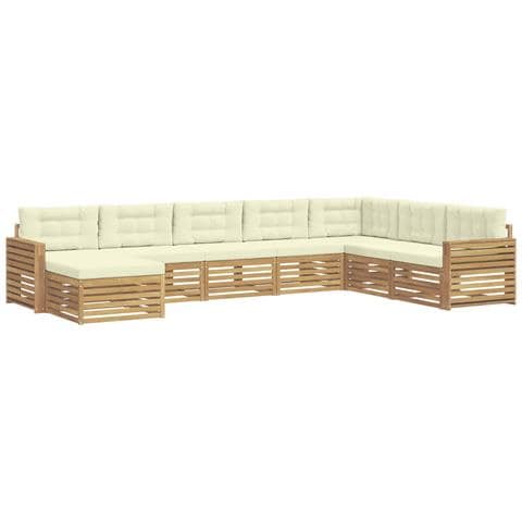 Set di divani da esterno 8 pcs Bianco e Crema - Foto 1