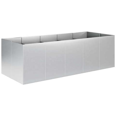 Vaso da giardino Argento 200 x 80 x 60 cm Acciaio zincato - Foto 1