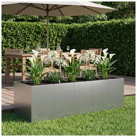Vaso da giardino Argento 200 x 80 x 60 cm Acciaio zincato - Foto 2