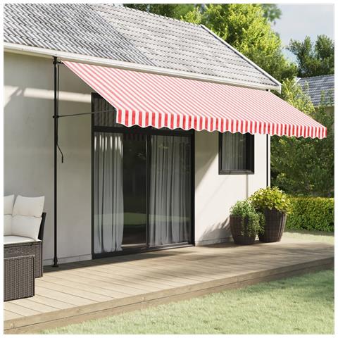 Tessuto Ricambio per Mantovana Tenda Righe Rosse Bianche 4,5 m - Foto 2