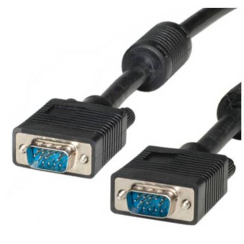 Cavo Vga Monitor 15 Poli Doppia Schermatura Ul2919 Maschio / Maschio Mt. 5 Con Filtro Di Ferrite Antidisturbo Colore Nero - Foto 1