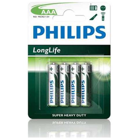 Batteria In Singola Conf (4pz Per Blister) , Longlife, Aaa Zinco / Carbone, 1,5 Volt - Foto 2