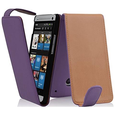 Htc One Mini M4 (1. gen.) Custodia Di Finta-pelle Flip Luscio In Lila Orchidea - Protezione In Stile Flip Di Similpelle Fine - Portafoglio Cover Case Wallet Book Etui Protezione - Foto 1