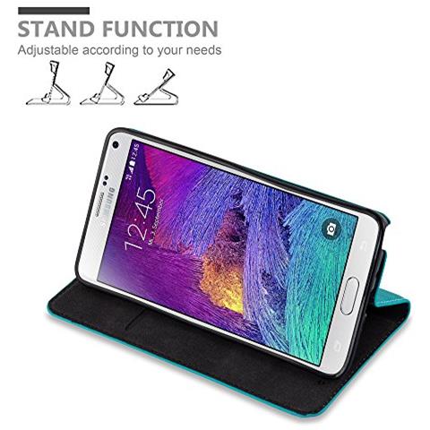 Custodia Compatibile Con Samsung Galaxy Note 4 In Turchese Petrolio - Coperchio Protettiva Con Chiusura Magnetica, Funzione Stand E Tasca Per Le Carte - Foto 2