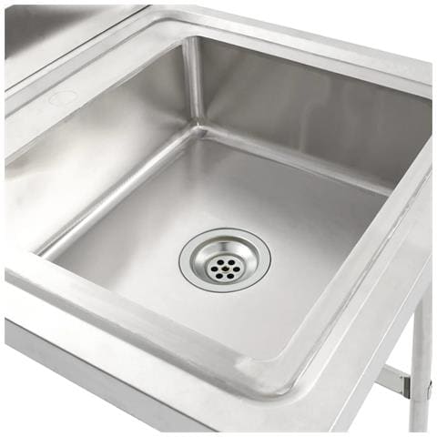 Lavello da Cucina Vasca Singola Dimensioni 60 x 60 x 85 cm Colore Acciaio Inossidabile - Foto 2
