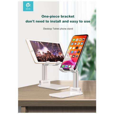 Supporto Regolabile A Libro Per Tablet E Smartphone Bianco - Foto 1