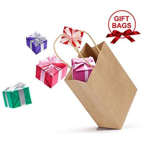 15 Pz Sacchetti Di Carta Marrone Con Maniglie 26 X12x 32 Centimetri Sacchetti Regalo Carrier Carta Per Grocery Shopping Cottura Merchandise Boutique Retail (addensare 130gsm)  - Foto 2
