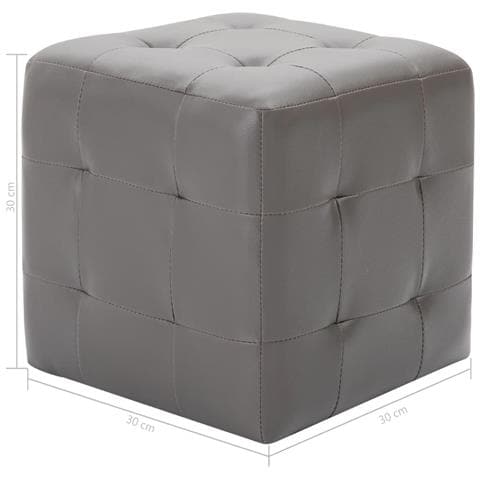 Pouf 2 pz Grigio 30x30x30 cm in Similpelle - Foto 5