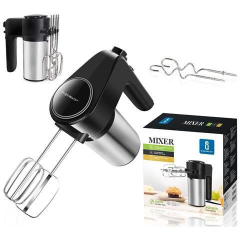 Sbattitore Elettrico Hanson con 6 Livelli Velocità Regolabili E Turbo Boost Potenza 300W Colore Nero /Inox - Foto 3