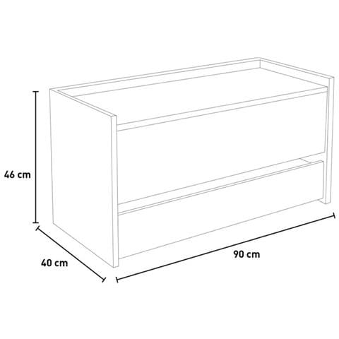 Baule Contenitore Con Chiusura Rallentata E Ampio Cassetto Cemento E Bianco - Foto 2