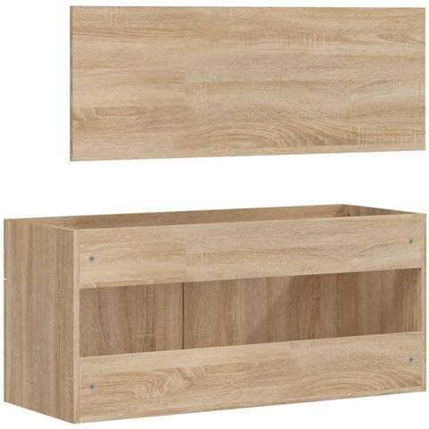 Mobile Da Bagno Con Specchio Rovere Sonoma In Legno Multistrato - Foto 10
