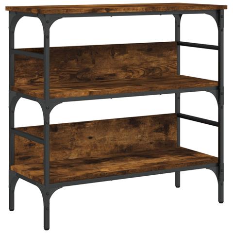 Tavolino Consolle Rovere Fumo 75x32x75 Cm In Legno Multistrato - Foto 2