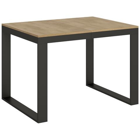 Tavolo Allungabile 90x120/380 Cm Tecno Evolution Telaio Antracite - Quercia Natura - Foto 5