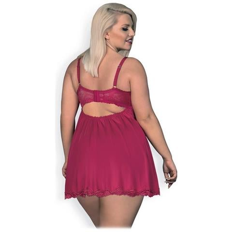 Babydoll & Tanga Rosalyne Obsessive Rosso S /m - Foto 2