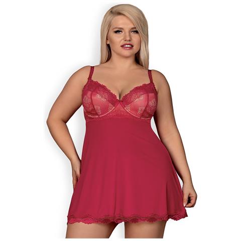 Nachtini Da Donna Bordeaux Con Pizzo - S /m - Foto 7