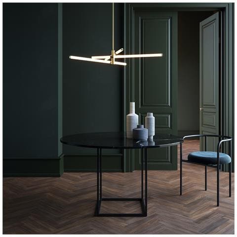 Lampadario A Sospensione Moderno Axis Alluminio Oro Acrilico 3 Luci Led 40w - Foto 5