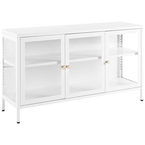 Credenza Espositiva In Vetro Newport Metallo 115 Cm Bianco - Foto 2