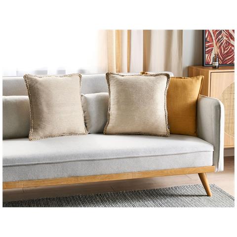 Set Di 2 Cuscini Elliottia Iuta 45 X 45 Cm Beige Tinta Unita - Foto 1