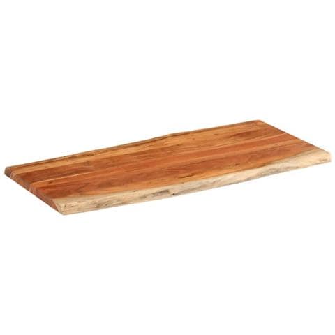 Piano Tavolo 140x60x3,8 Cm Rettangolare Legno Acacia Bordi Vivi - Foto 2