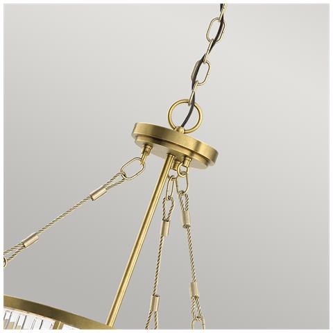 Lampadario Contemporaneo Roux Acciaio Ottone Naturale 3 Luci E27 - Foto 2