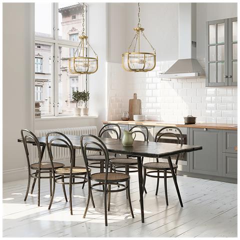 Lampadario Contemporaneo Roux Acciaio Ottone Naturale 3 Luci E27 - Foto 7