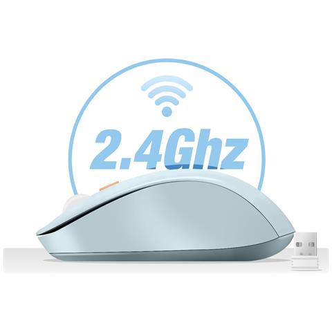 Mouse Senza Fili Bluetooth O Wi-fi 2,4 Ghz Precisione E Comfort, Celeste - Foto 5