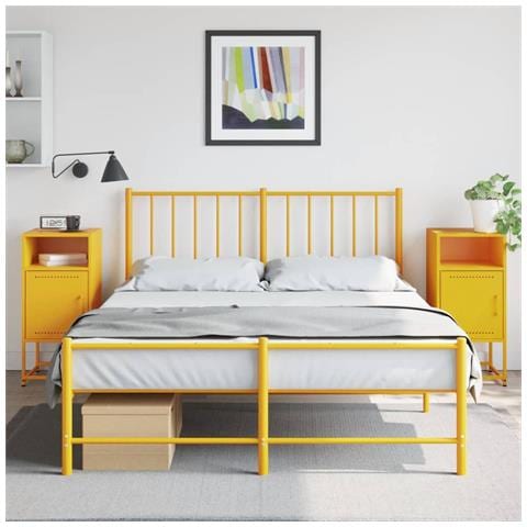 Comodini 2 Pz Giallo Senape 36x39x78 Cm In Acciaio - Foto 10