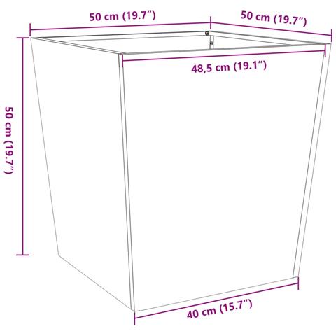 Fioriere Da Giardino 2 Pz 50x50x50 Cm In Acciaio Zincato - Foto 2