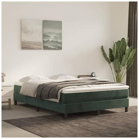 Materasso A Molle Verde Scuro 120x210x20 Cm In Velluto - Foto 1