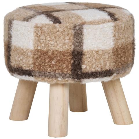 Pouf Aberdeen - Marrone - Poliestere - 31x31x29 Cm - Foto 1