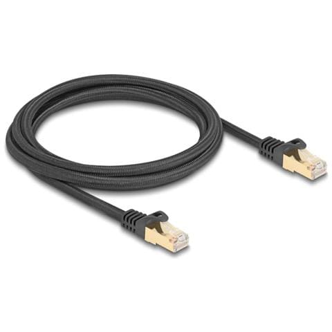 Cavo di rete RJ45 con rivestimento intrecciato Cat. 6A S /FTP maschio-maschio 2 m nero - Foto 2