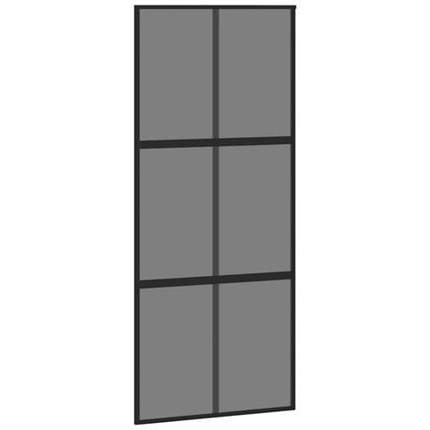 Porta Scorrevole Set Ferramenta Nera 90x205 cm Vetro Temperato - Foto 8