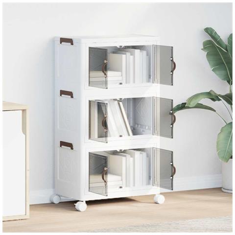 Scatola Portaoggetti Con Ruote 3 Livelli 28 L 48,5x29,5x86 Cm - Foto 3