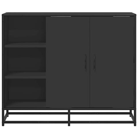Credenza Nera 92x35x76 Cm In Legno Multistrato - Foto 3