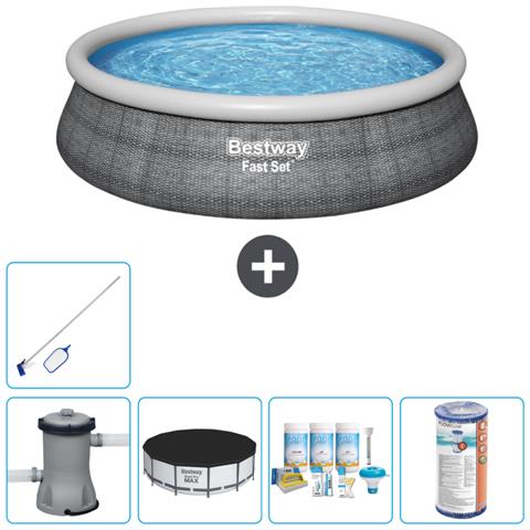 Piscina Fuori Terra - In Giro - 457x84 Cm - Grigio - Include Accessori Coordinati Cb15 - Foto 1