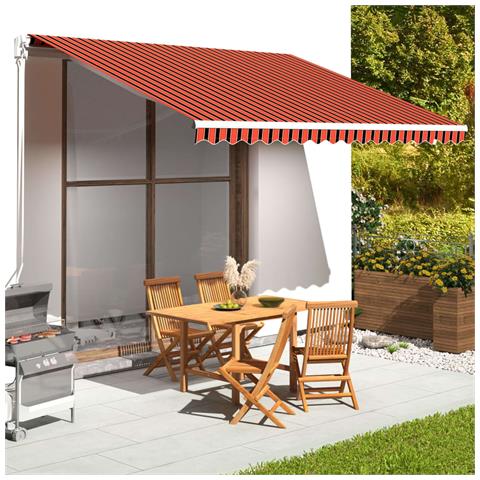 Lusso Casadino -  Tessuto Di Ricambio Tenda Da Sole Arancione E Marrone 4x3,5 M - Foto 6