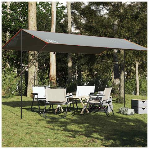 Telone Da Campeggio Grigio /arancione 500x294 Cm Impermeabile - Foto 8
