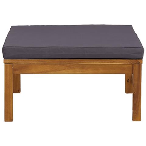 Poggiapiedi Con Cuscino Grigio Scuro In Massello D'acacia - Foto 2