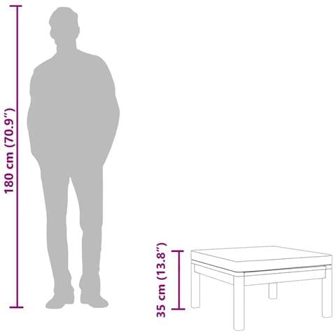 Poggiapiedi Con Cuscino Grigio Scuro In Massello D'acacia - Foto 6