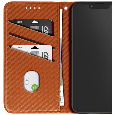 Custodia In Carbonio Per Iphone 16e Portafoglio Supporto Laccetto - Foto 2