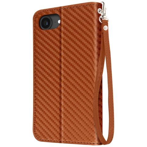 Custodia In Carbonio Per Iphone 16e Portafoglio Supporto Laccetto - Foto 1