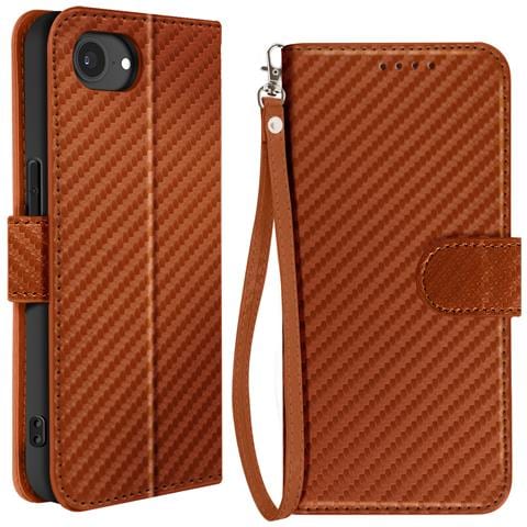 Custodia In Carbonio Per Iphone 16e Portafoglio Supporto Laccetto - Foto 6