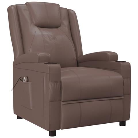 Poltrona Alzapersona Marrone In Similpelle - Foto 2